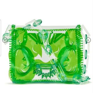 mame - mame kurogouchi PVC クリアバッグ 緑 グリーン ショルダーの