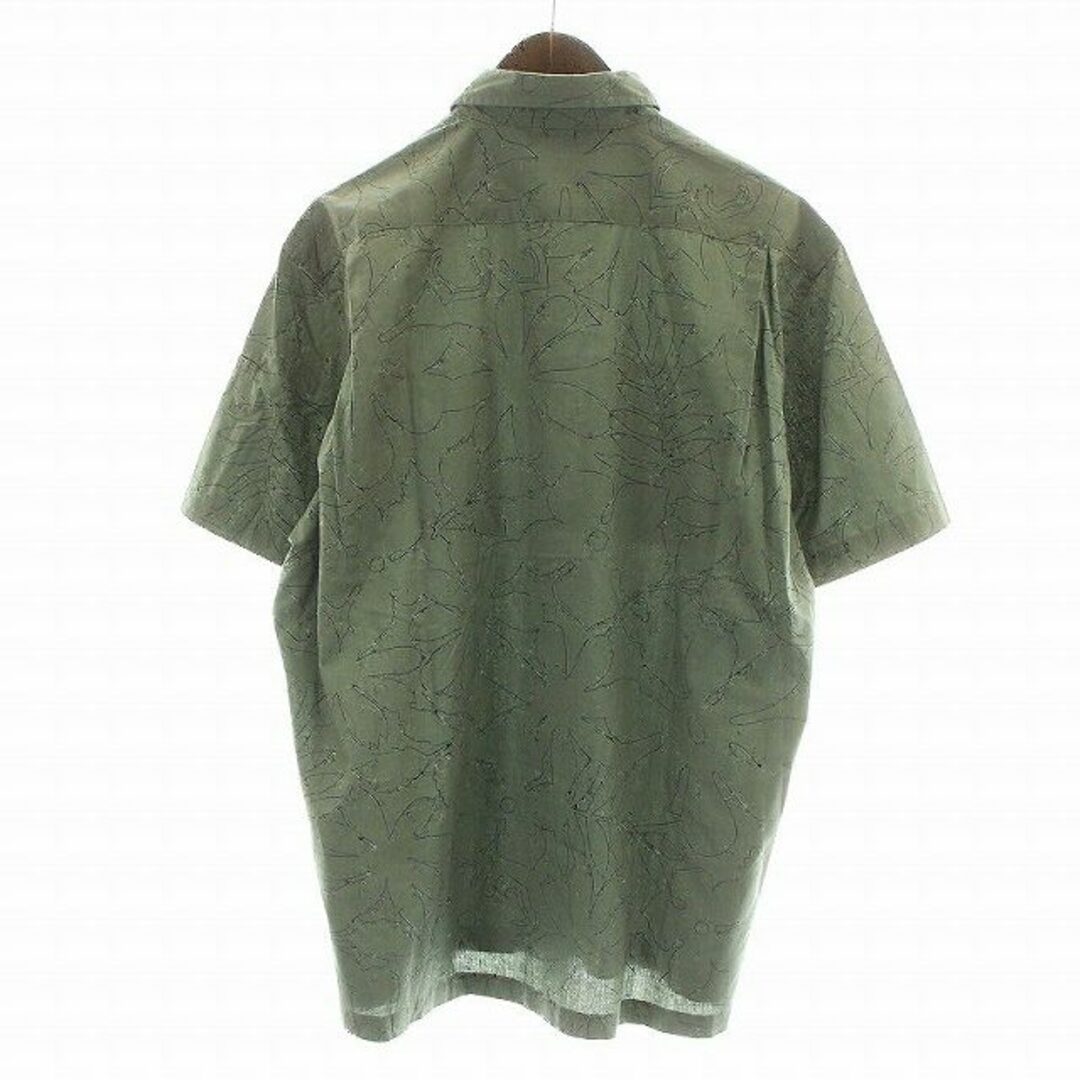 ステューシー USA製カジュアル シャツ 半袖 レギュラーカラー 総柄 L 緑