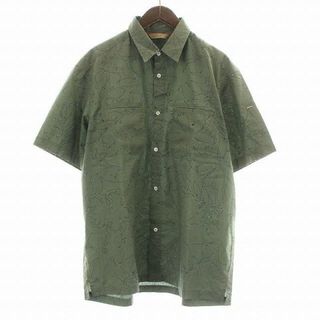 ステューシー(STUSSY)のステューシー USA製カジュアル シャツ 半袖 レギュラーカラー 総柄 L 緑(シャツ)