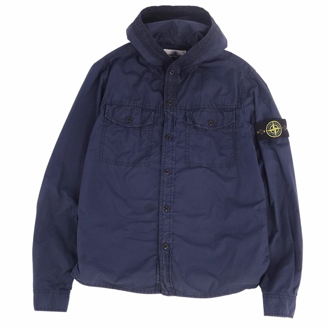 ストーンアイランド STONE ISLAND シャツ フーディーシャツ パーカー ロングスリーブ ロゴワッペン トップス メンズ M ネイビー |  フリマアプリ ラクマ