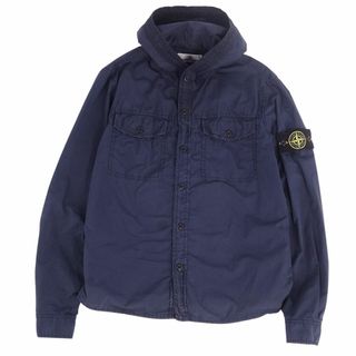 ストーンアイランド(STONE ISLAND)のストーンアイランド STONE ISLAND シャツ フーディーシャツ パーカー ロングスリーブ ロゴワッペン トップス メンズ M ネイビー(シャツ)