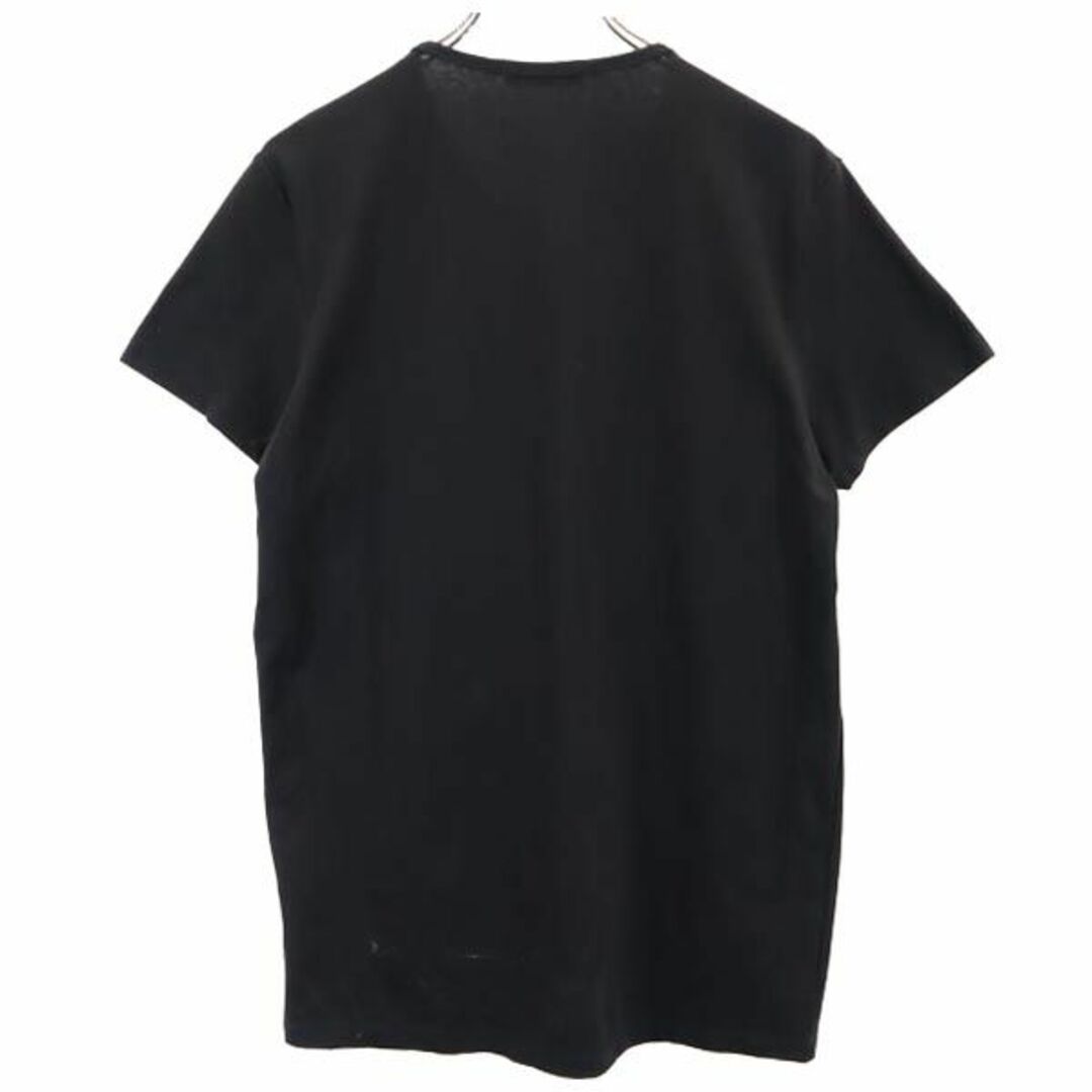 ウザリス イタリア製 Vネック 半袖 Tシャツ XL ブラック系 USUALIS ロゴ ビーズ メンズ 【中古】 【230818】 メール便可