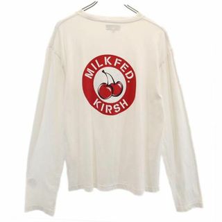 ミルクフェド(MILKFED.)のミルクフェド バックプリント 長袖 Tシャツ ONE ホワイト系 MILKFED. ロゴ ロンT メンズ 【中古】  【230818】(Tシャツ/カットソー(半袖/袖なし))