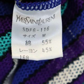 YVE SAINT LAURENT  幾何学 ボーダー カーディガン　M