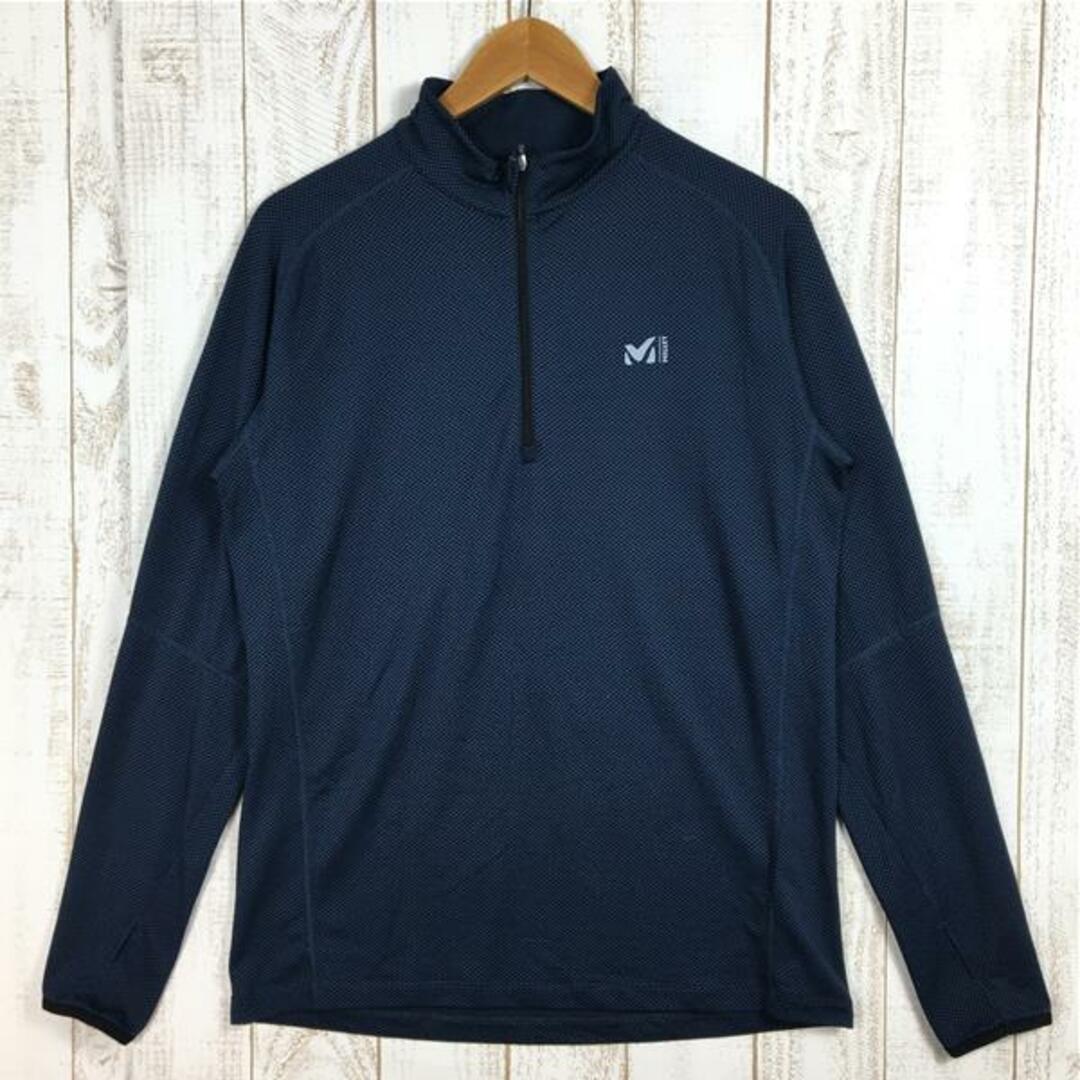 MENs M  ミレー ジャマン デルタ ジップ ロングスリーブ JAMAN DELTA ZIP LS ジップネックシャツ ポーラテックデルタ MILLET MIV01758 ネイビー系微汚れ