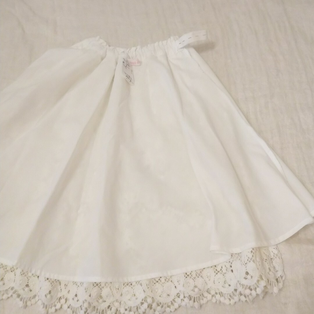 mezzo piano(メゾピアノ)のmezzo piano スカート140 レーススカート 白  ナルミヤ キッズ/ベビー/マタニティのキッズ服女の子用(90cm~)(スカート)の商品写真