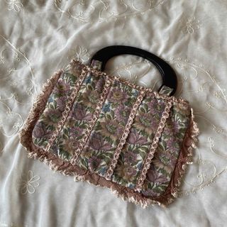 vintageヴィンテージレトロゴブラン刺繍レースバッグ | フリマアプリ ラクマ