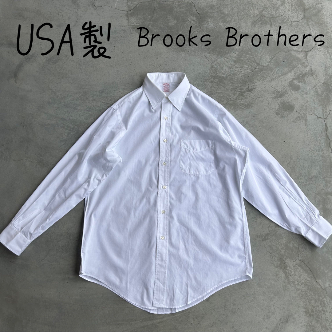 Brooks Brothers(ブルックスブラザース)の希少 USA製 Brooks Brothers 長袖 シャツ 白 ホワイト メンズのトップス(シャツ)の商品写真