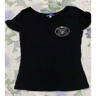 バーバリーブルーレーベル(BURBERRY BLUE LABEL)の美品　バーバリーブルーレーベル　黒　半袖カットソー　38 Tシャツ(Tシャツ(半袖/袖なし))