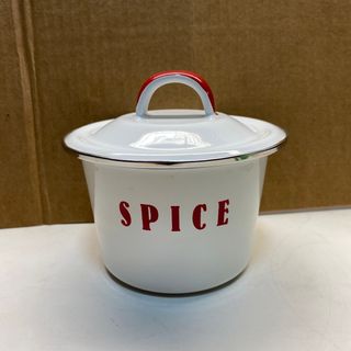 ホーロー容器　SPICE  本体外径11.3cm 蓋外径12.3cm 中古品(容器)