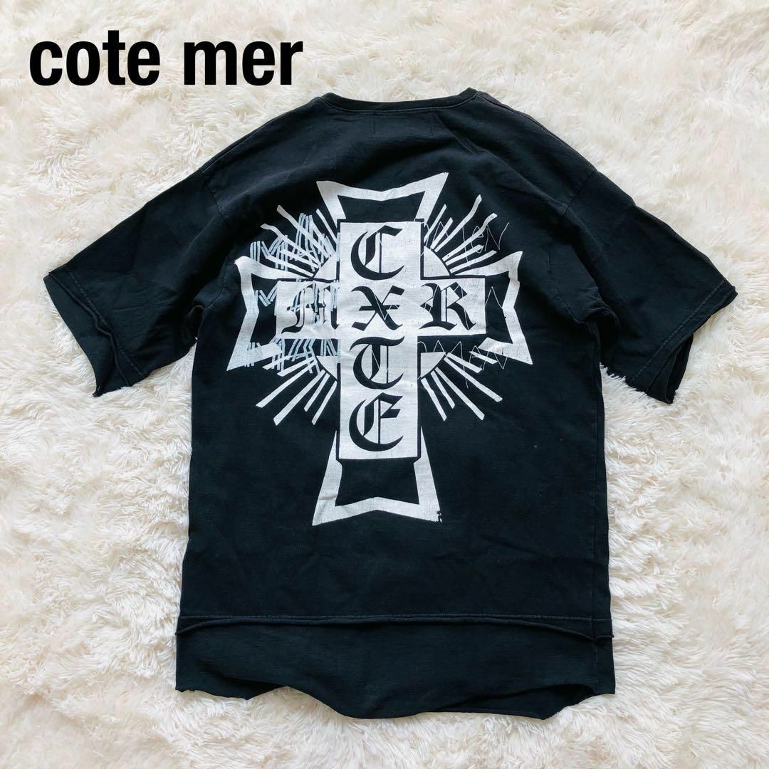 Cote merコートメールTシャツ　カットソー　ブラック黒　ペンキ | フリマアプリ ラクマ
