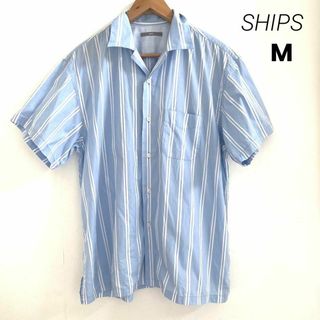 シップス(SHIPS)のSHIPS シップス 半袖シャツ ストライプ 爽やか 綿 M(Tシャツ/カットソー(半袖/袖なし))