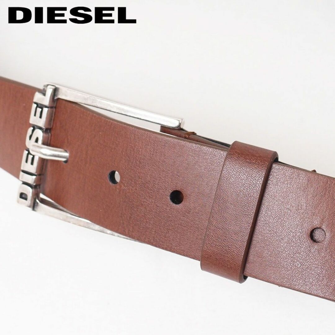 DIESEL ディーゼル メタルロゴ ベルト ライトブラウン