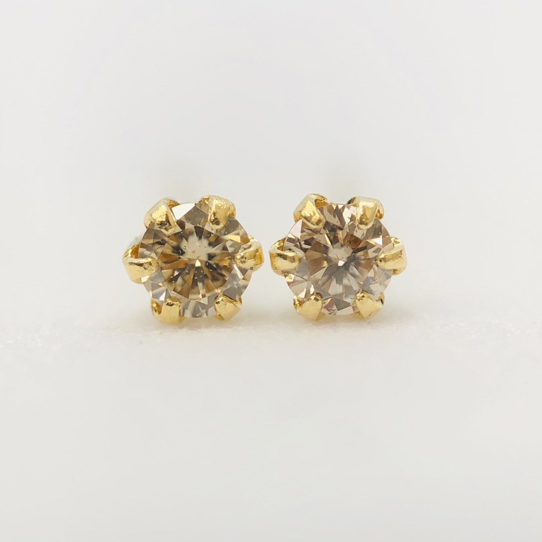 DE-24272 K18YG ピアス ダイヤモンド 0.60ct