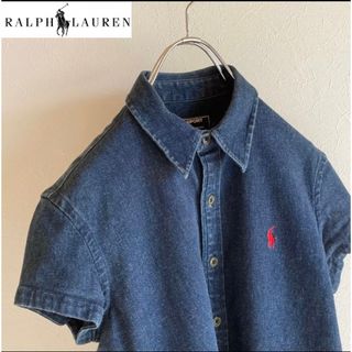 ラルフローレン(Ralph Lauren)のポロスポーツ ラルフローレン ロゴ刺繍 半袖 フレンチスリーブ デニムシャツ 9(シャツ/ブラウス(半袖/袖なし))