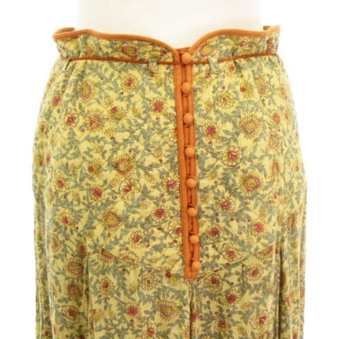 other(アザー)のNOWOS 19AW スカート ロング フレア キルティング 花柄 ベージュ M レディースのスカート(ロングスカート)の商品写真