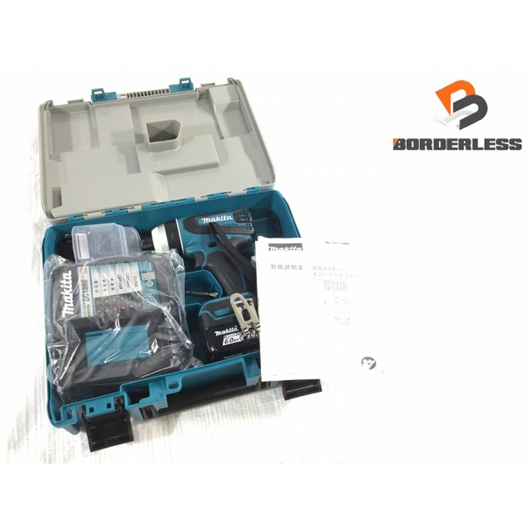 ☆未使用品☆makita マキタ 14.4V 充電式4モードインパクトドライバー TP131DRGX 青/ブルー バッテリー2個(6.0Ah) 充電器  ケース 76953