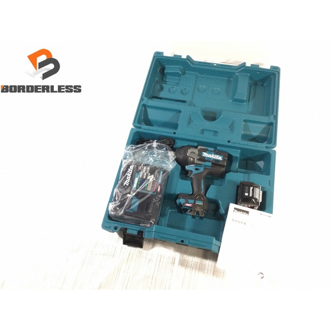 ☆美品☆makita マキタ 40V 充電式インパクトレンチ TW001G 青/ブルー バッテリー1個(40V 2.5Ah) 充電器 ケース付き 77247