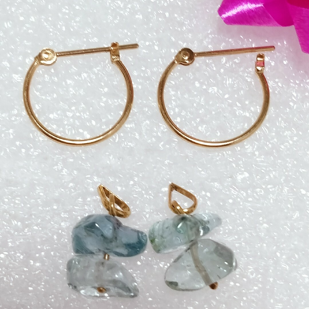 専用✨新品★Sweet pea★フープピアス★18K&天然石