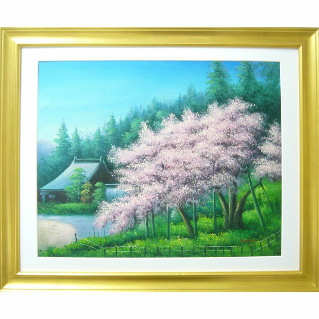油絵 絵画 春の桜ボックス