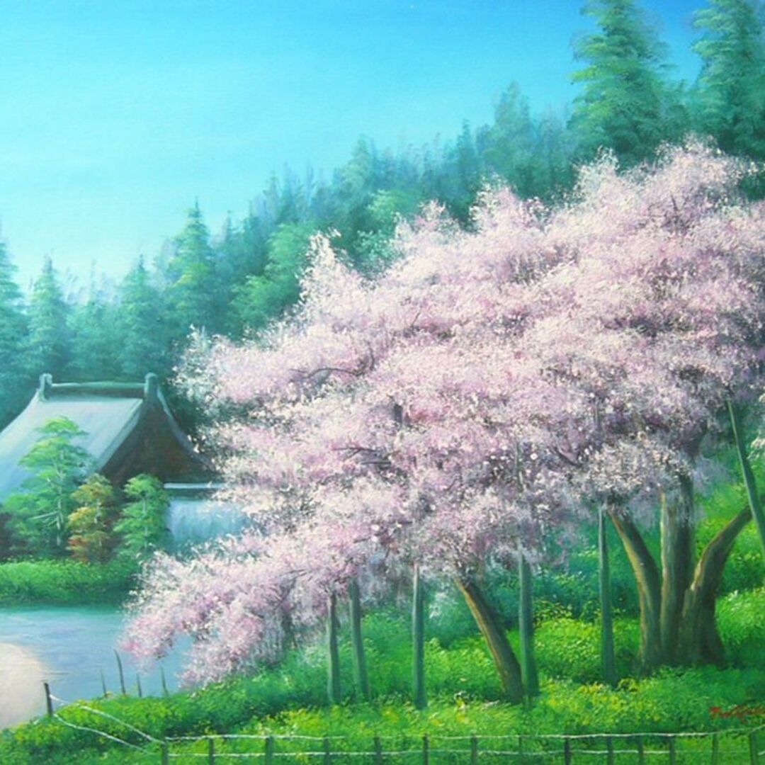 絵画 油絵 作者不詳 肉筆油絵 古木桜 絵画/タペストリー 絵画 油絵 作者不詳 肉筆油絵 古木桜 絵画/タペストリー