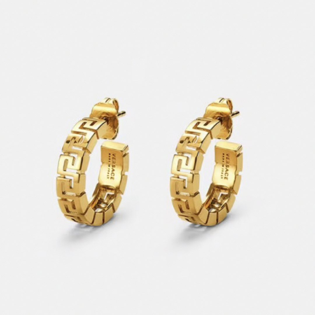 ⭐︎VERSACE ヴェルサーチ ピアス メンズ グレカ フープ  ゴールドアクセサリー