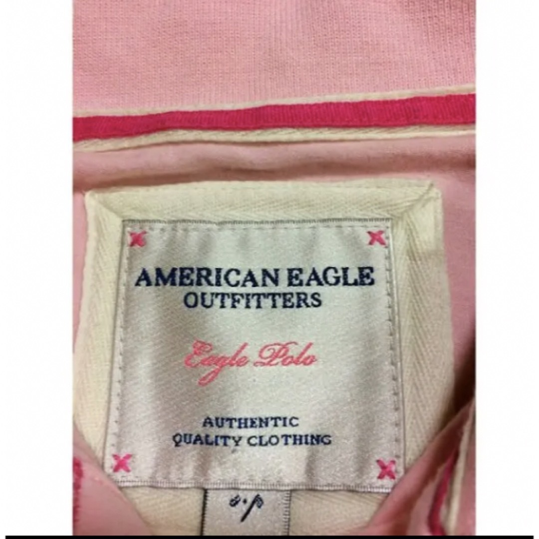 American Eagle(アメリカンイーグル)のアメリカンイーグルピンクコットンカノコポロ レディースのトップス(ポロシャツ)の商品写真