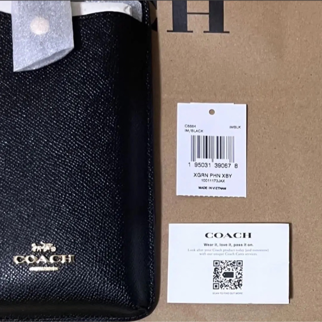 【新品未使用】coach レザー　携帯バッグ　フォーンクロスボディ　正規品