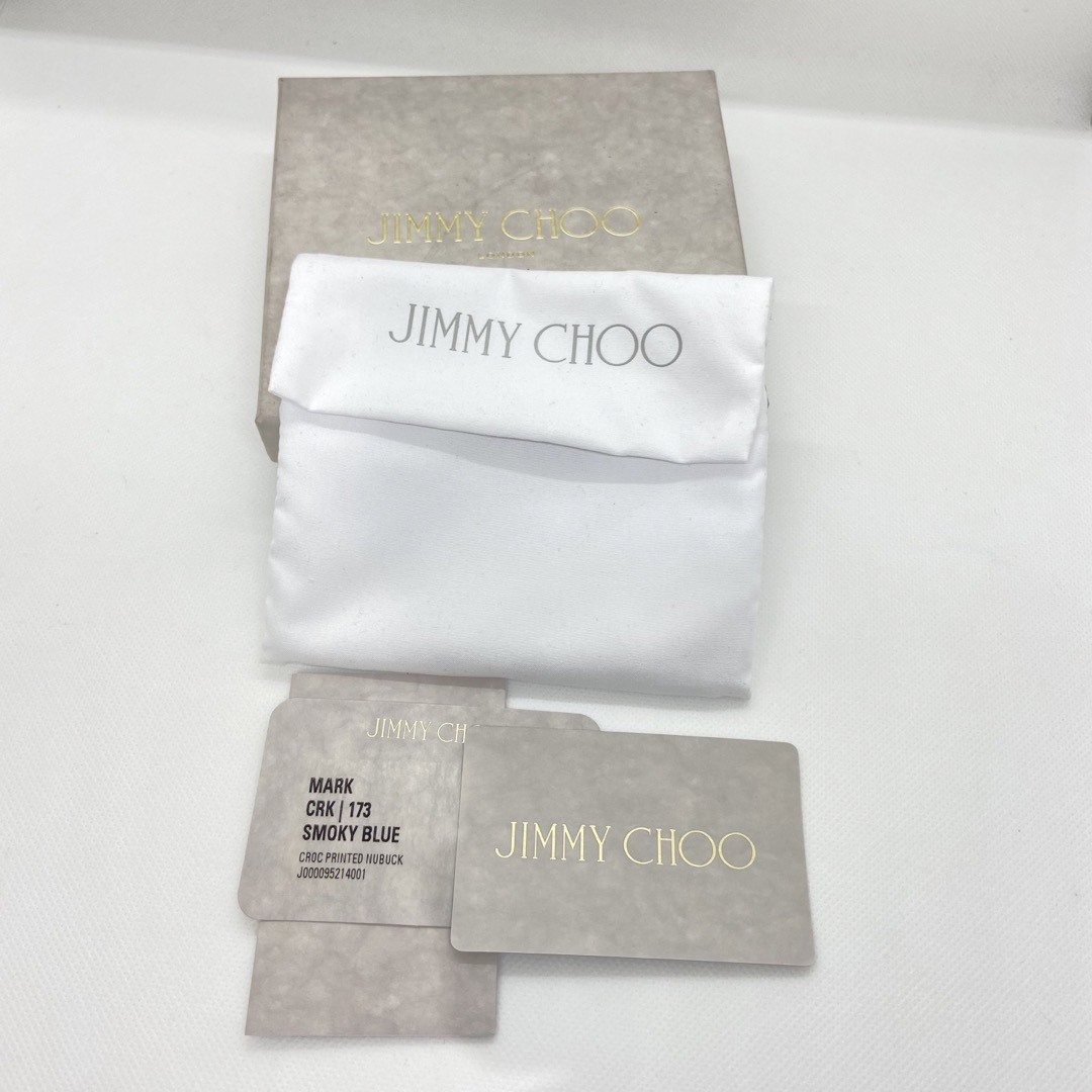 JIMMY CHOO(ジミーチュウ)のジミーチュウ　二つ折り財布　クロコ押し　レザー　ブラック レディースのファッション小物(財布)の商品写真