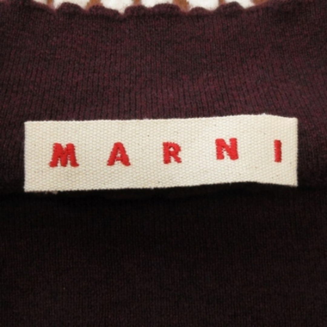Marni(マルニ)のマルニ ベアトップ チューブトップ ニット 総柄 ウール混 ブラック 40 レディースのトップス(ベアトップ/チューブトップ)の商品写真
