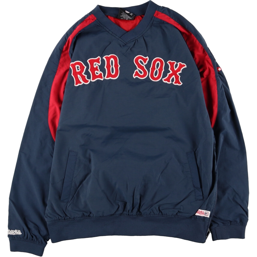 Stiches RED SOX Vネック レッドソックス ナイロンプルオーバー メンズL /eaa363552