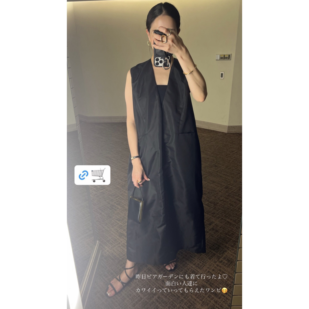 新品 ella 撥水 satin cocoon dress