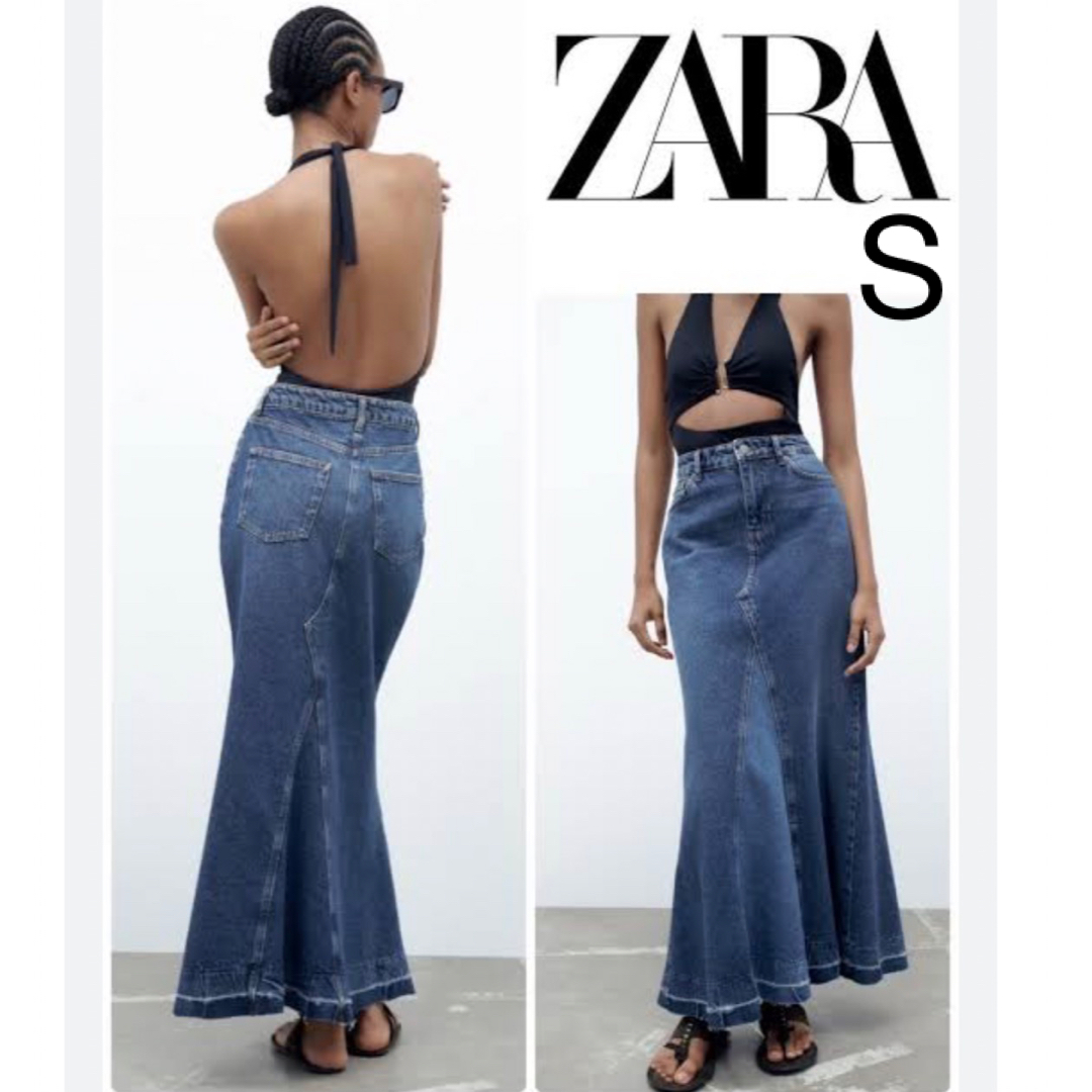 ZARA - ZWロングデニムスカートの通販 by ぽんぽこ's shop｜ザラならラクマ