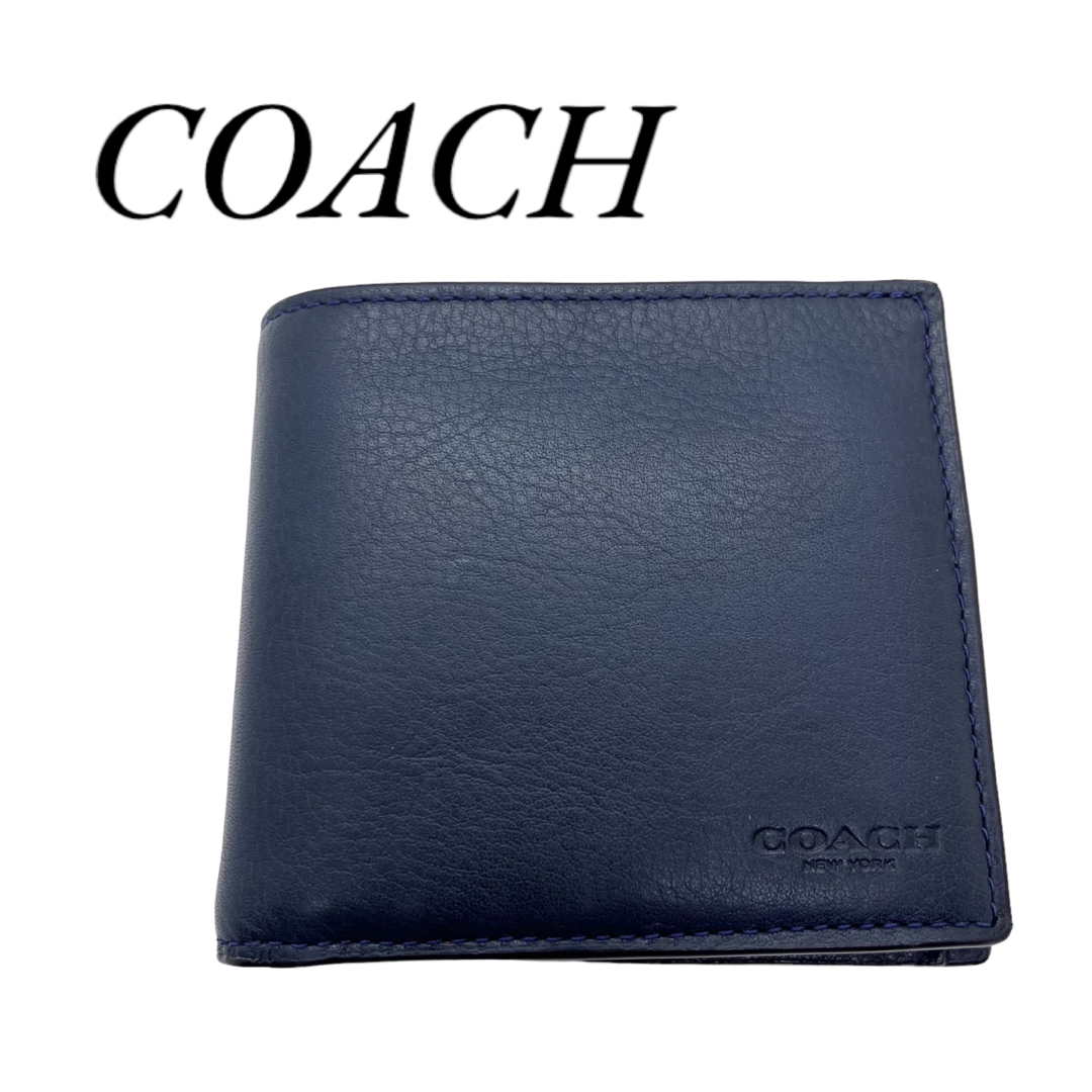 COACH コーチ 折財布 ネイビー メンズ