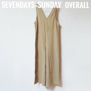 セブンデイズサンデイ(SEVENDAYS=SUNDAY)の【美品】SEVENDAYS=SUNDAY　麻混レーヨンオールインワン(オールインワン)