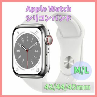 Apple watch シリコンバンド 42/44/45mm ベルト m1z(腕時計)