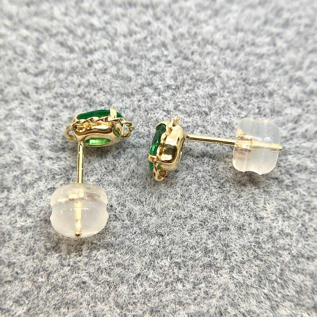 新品】K18 エメラルド ピアス 計 0.50ct (18金 18K) - ピアス