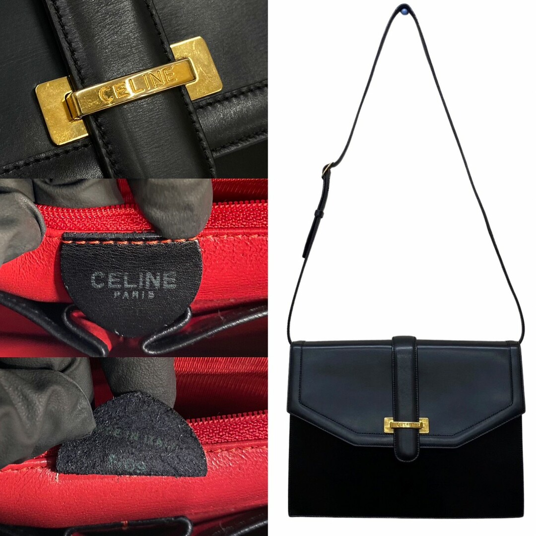 celine - 極 美品 CELINE セリーヌ ヴィンテージ ロゴ 金具 カーフ