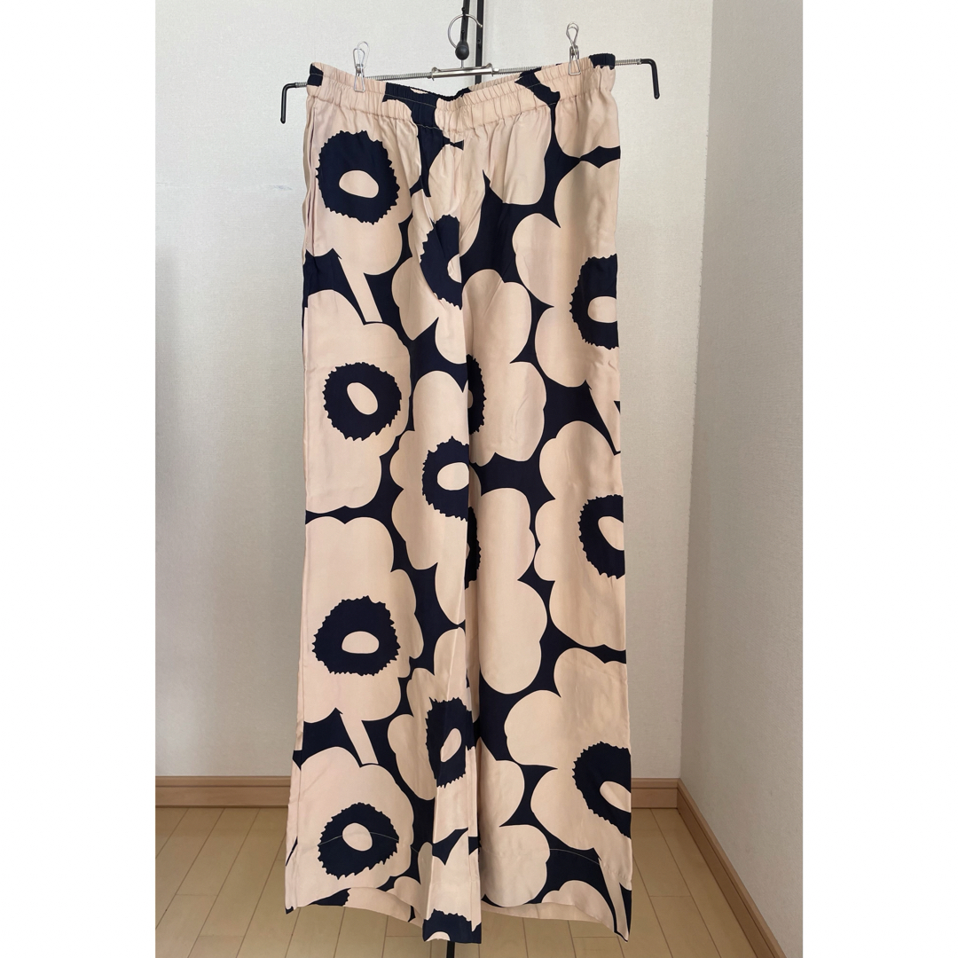 Marimekko Solja Unikko パンツ (ベージュ×ブルー)