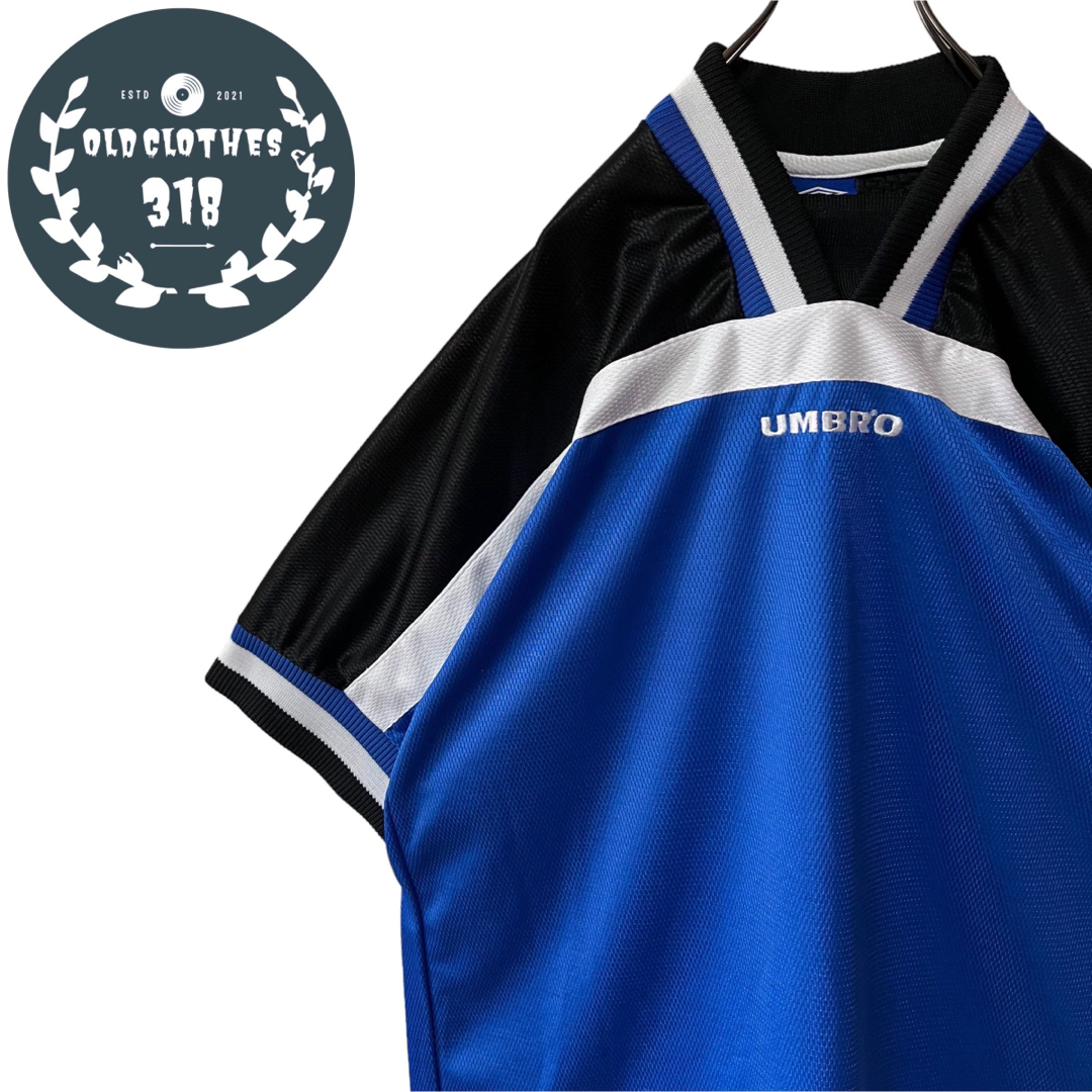 UMBRO(アンブロ)の【UMBRO】アンブロ 90s USA製 ゲームシャツ メッシュ地 センターロゴ メンズのトップス(Tシャツ/カットソー(半袖/袖なし))の商品写真