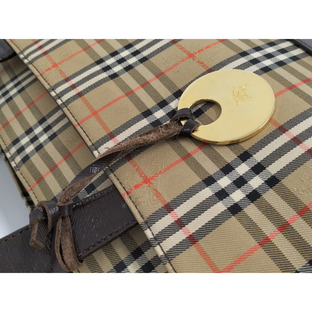 BURBERRY(バーバリー)のBURBERRY トートバッグ ノバチェック ナイロン レザー ベージュ レディースのバッグ(トートバッグ)の商品写真