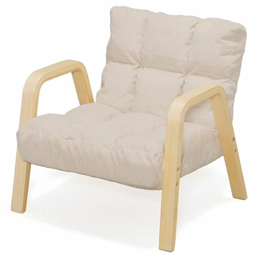 アイリスオーヤマ ウッドアームチェア Sサイズ 高座椅子 幅53×奥行57×高さ