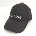 CELINE ロゴ ベースボール キャップ キャンバス ブラック