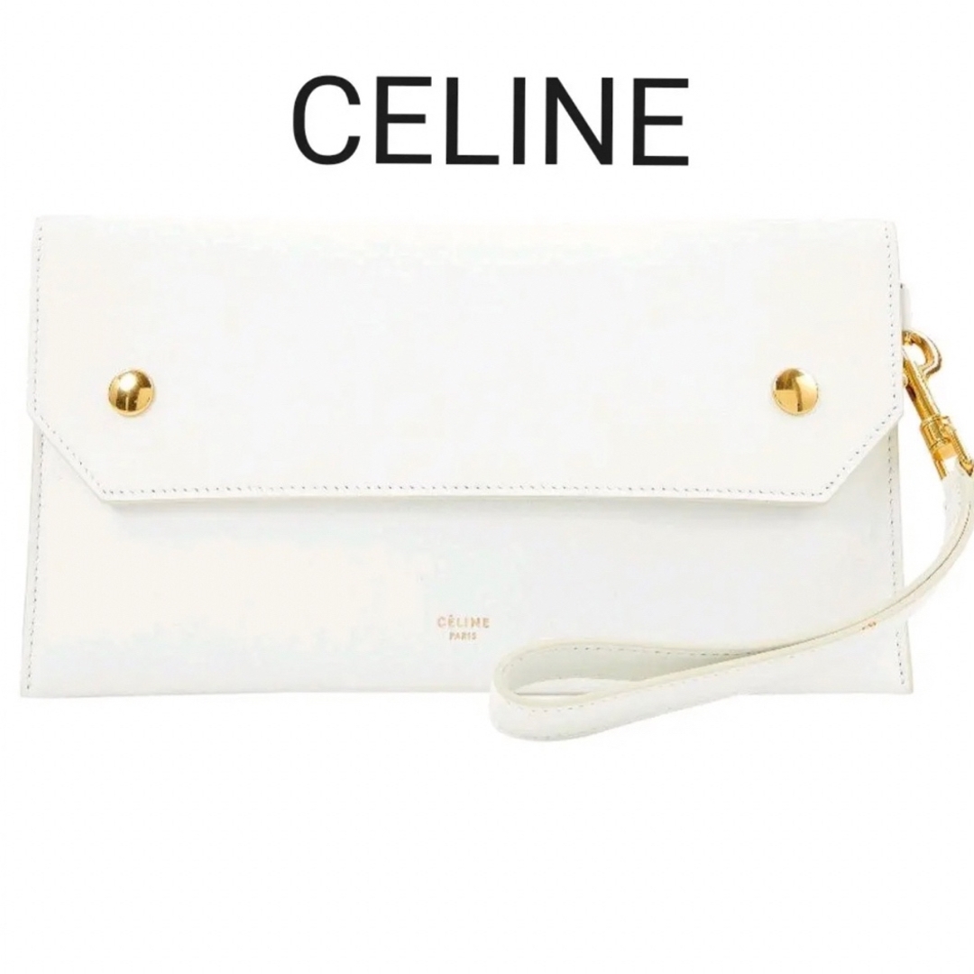 celine セリーヌ　ホワイト レザーバッグ