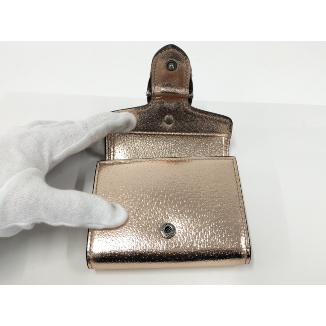 GUCCI - GUCCI デュオニソス 三つ折り コンパクト財布 レザー GUCCI - GUCCI デュオニソス 三つ折り コンパクト財布 レザー