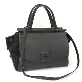 コーチ(COACH)のCOACH 2WAYショルダーバッグ ハンドバッグ スエード レザー ブラック(その他)