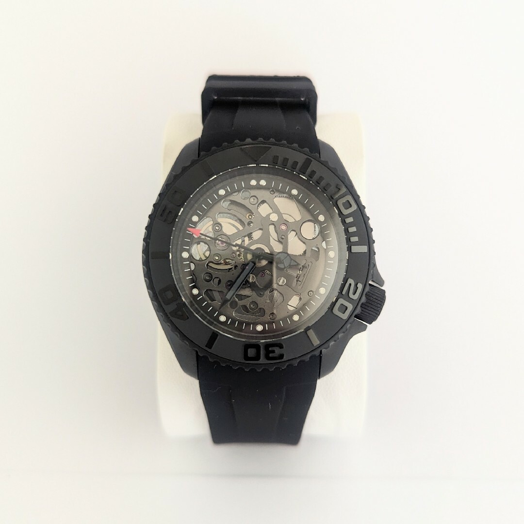 NH72 A MOD 高品質 自動巻 腕時計 スケルトン ブラック ステンレス