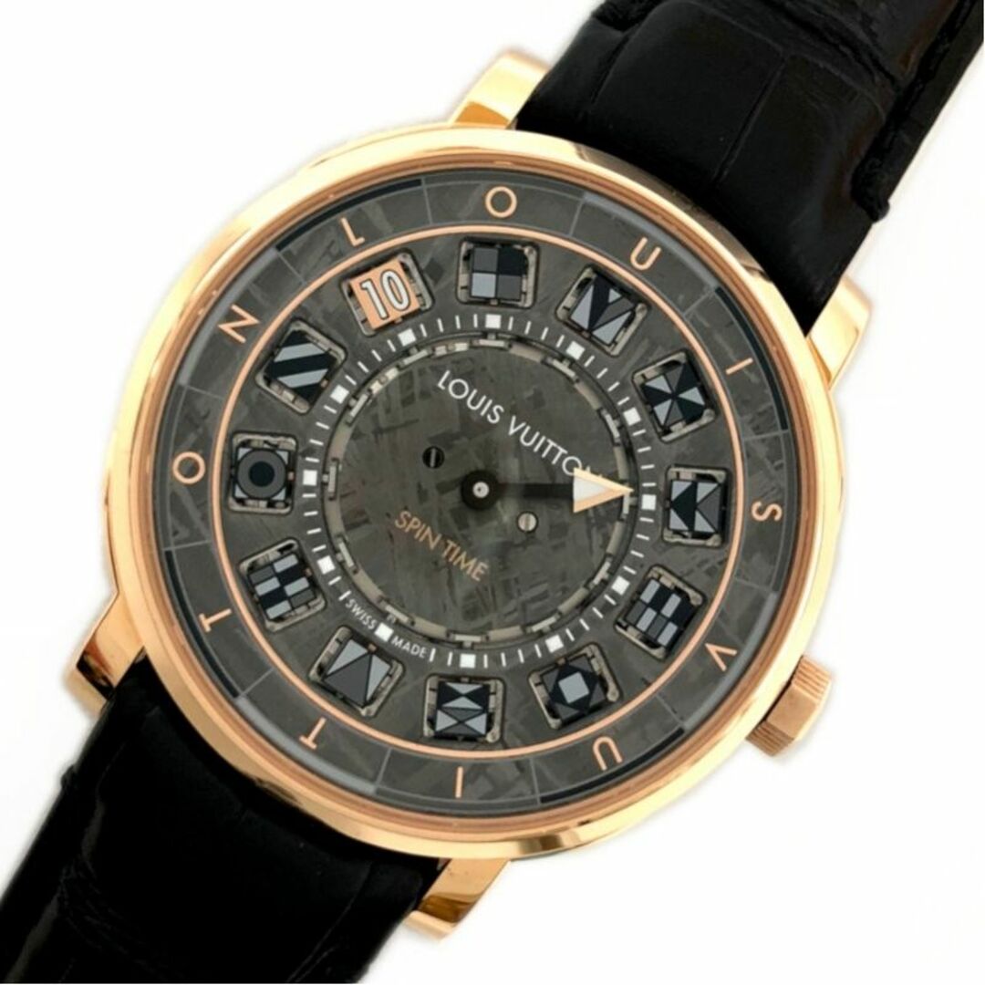 ルイ・ヴィトン LOUIS VUITTON タンブール ディアモンGM Q111C アマラント文字盤 SS 自動巻き メンズ 腕時計