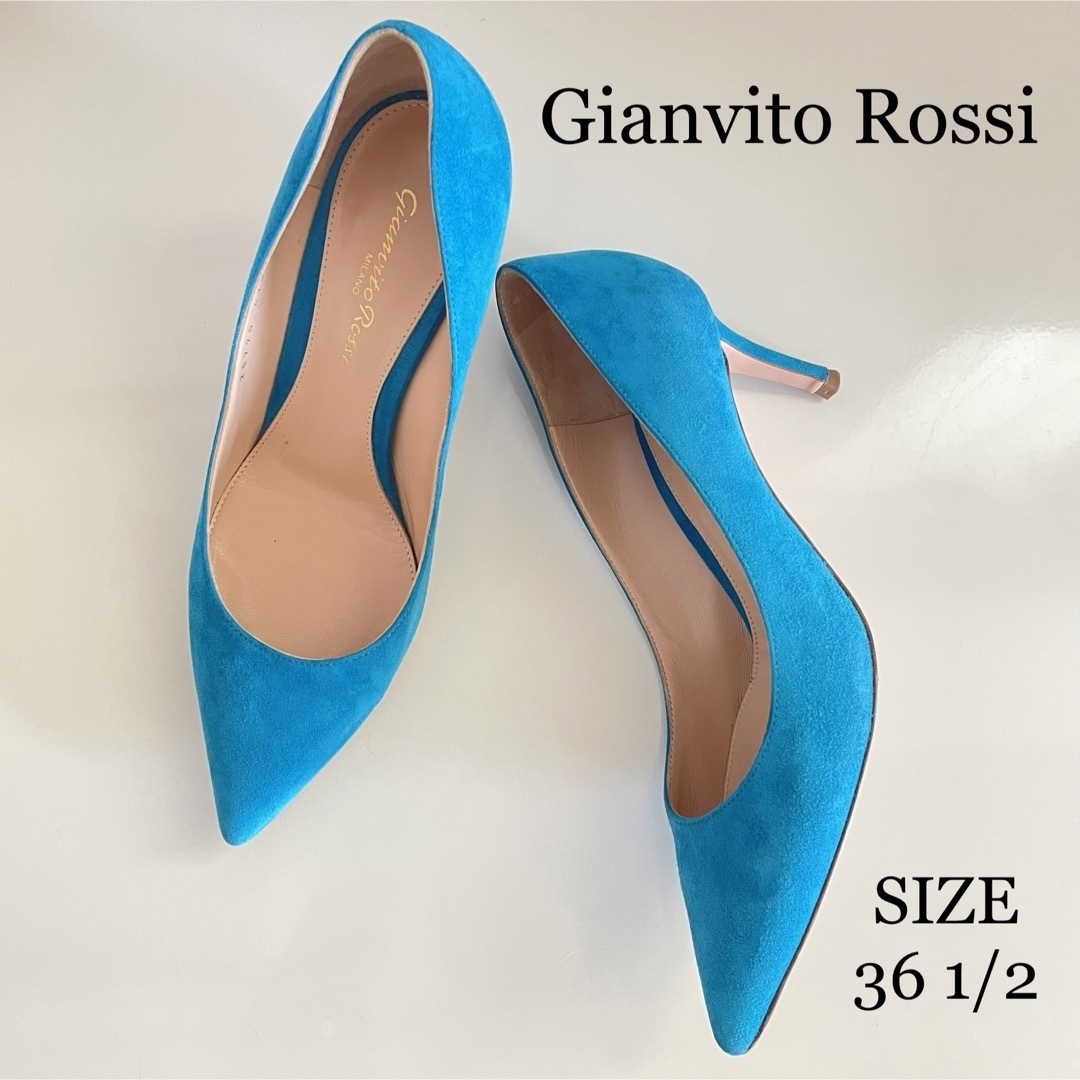 Gianvito Rossi スエード スウェード パンプス ブルー 系-