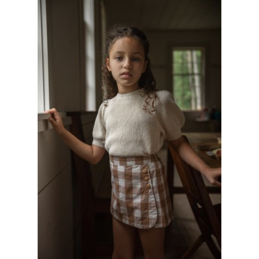 SOOR PLOOM(ソーアプルーム)のSOORPLOOM OLIVE SKORT (ギンガム) 7y 新品タグ付き キッズ/ベビー/マタニティのキッズ服女の子用(90cm~)(スカート)の商品写真